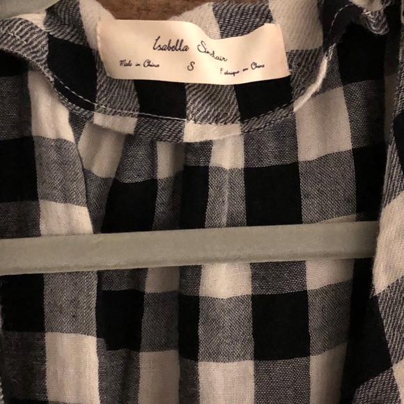 black & white checkered wrap dress -cotton (Small) - Picture 6 of 6